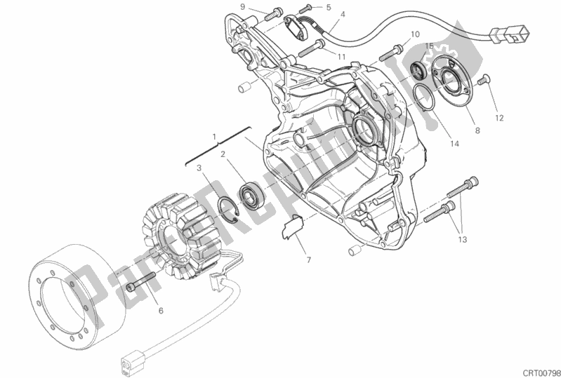 All parts for the Generator Cover of the Ducati Scrambler Flat Track Thailand 803 2019 All parts for the Generator Cover of the Ducati Scrambler Flat Track Thailand 803 2019